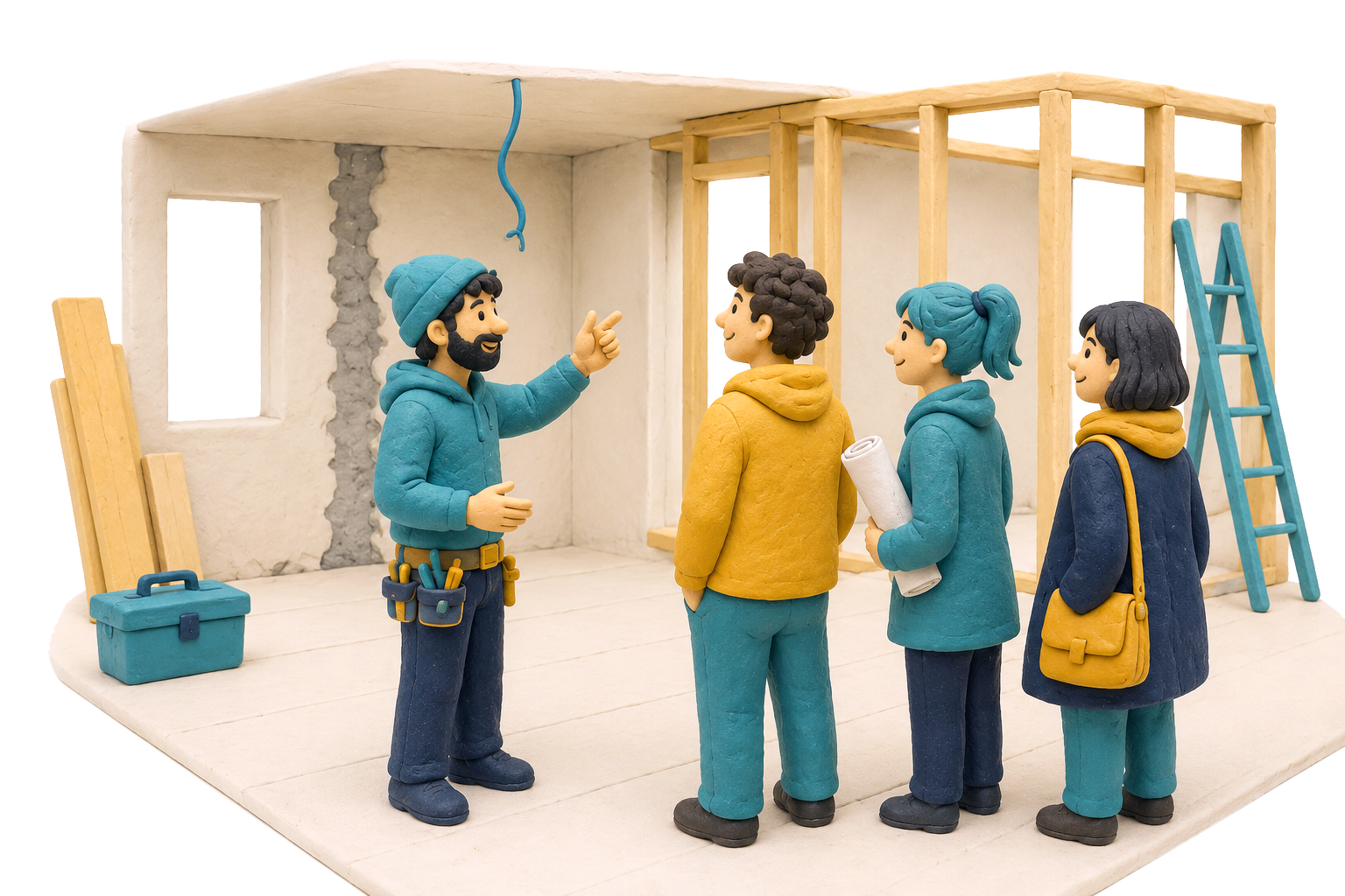 Visite-conseil architecte sur chantier rénovation Essonne